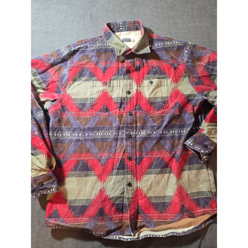 Eathbound Shirt Mens XL Aztec Print Shacket Canvas Western Brushpopper Chore